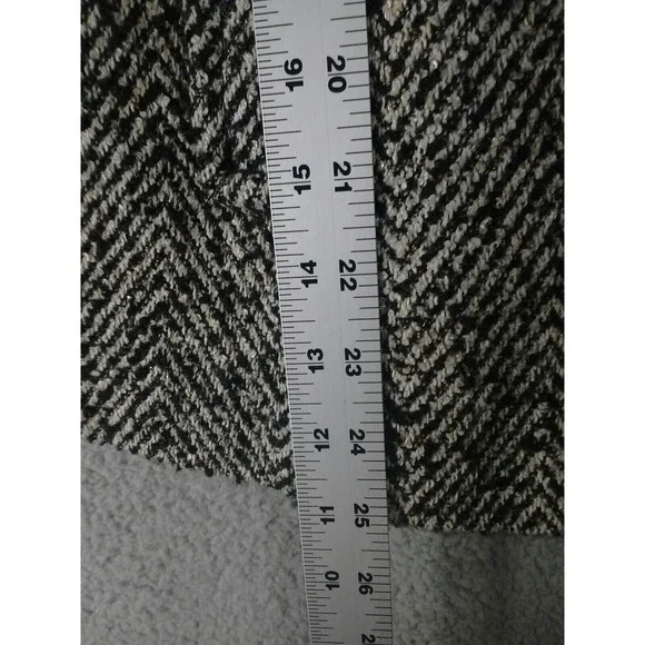 Old Navy Black Tweed Jacket Coat Womens Small Petite Ruffle Collar Heritage - Picture 9 of 12